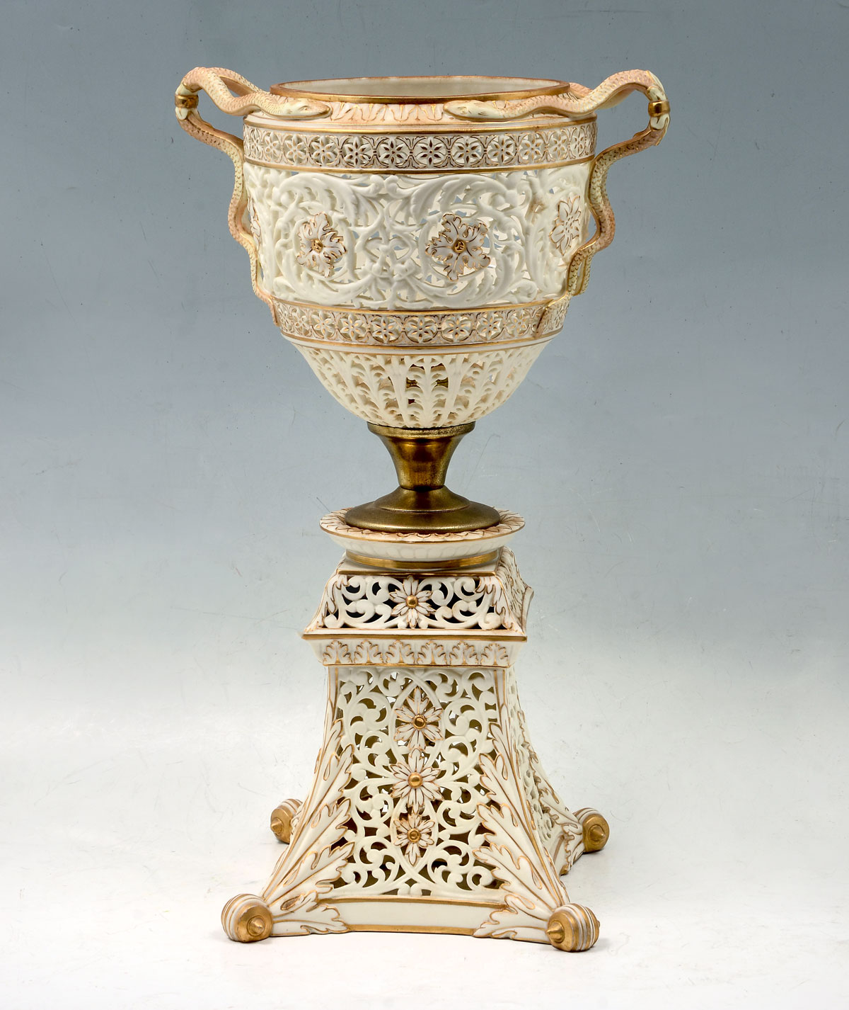 Appraisal: LARGE ROYAL WORCESTER RETICULATED COMPOTE Reticulated Royal Worcester compote having