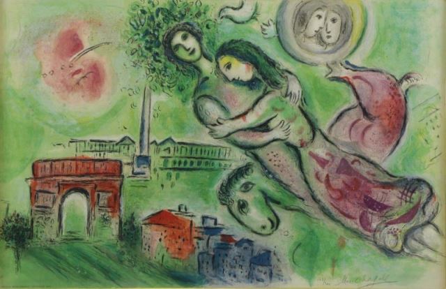 Appraisal: CHAGALL Marc After Color Lithograph Romeo etJuliette From the deluxe