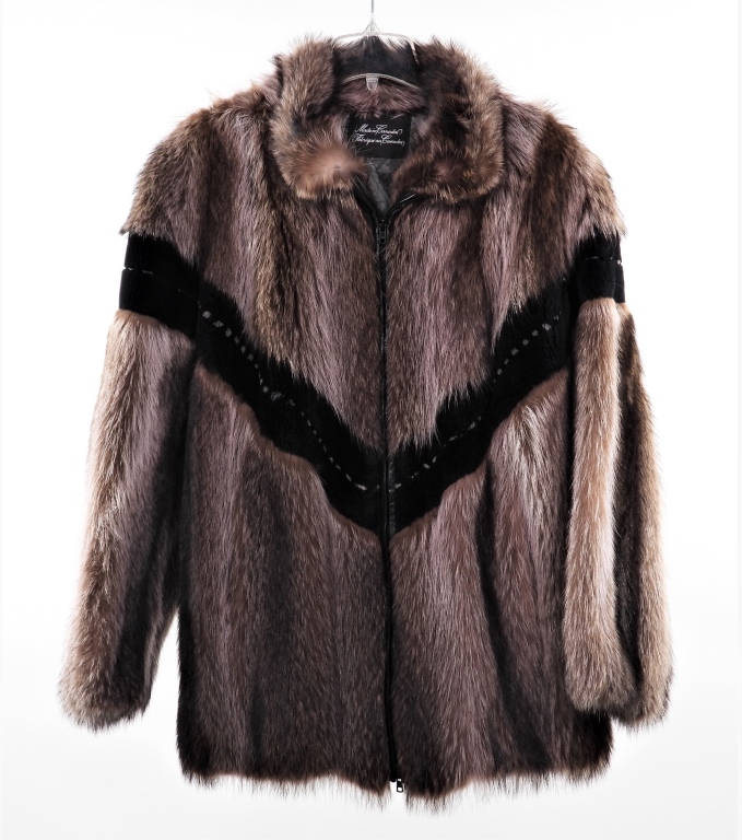 Appraisal: CANADIAN GRAY WINTER FUR COAT Gray fur zip up coat