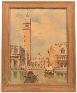 Appraisal: Unsigned Oil on Canvas Venice Scene Unsigned Early th Century