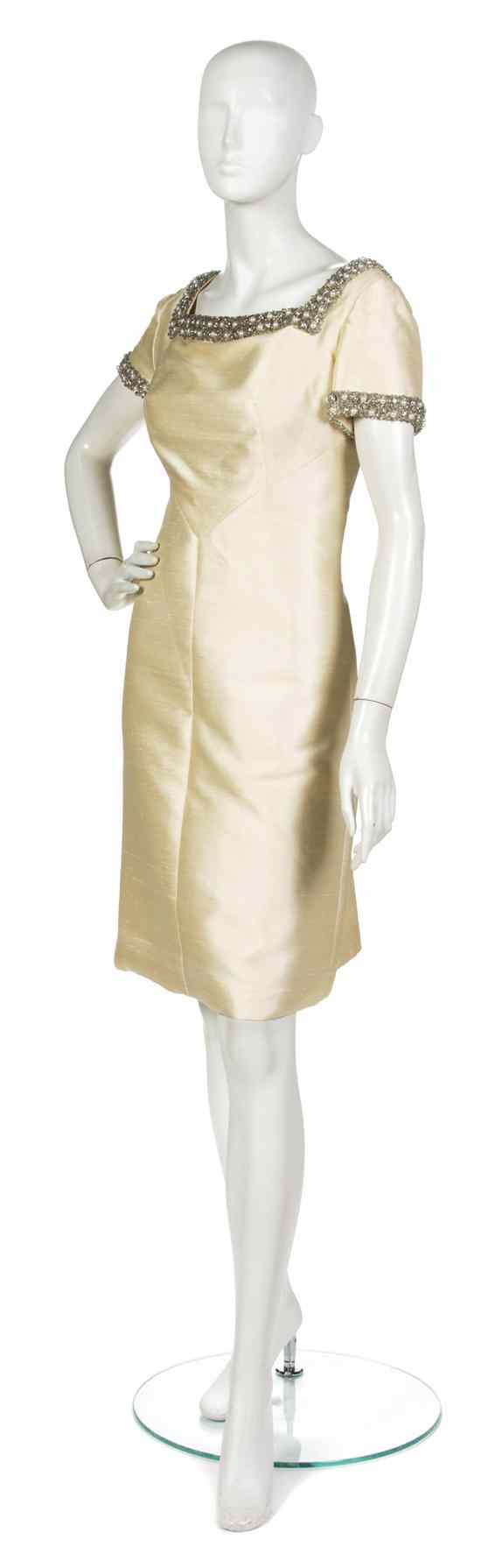 Appraisal: A Nat Allen Cream Silk Cocktail Dress Suit s jacket