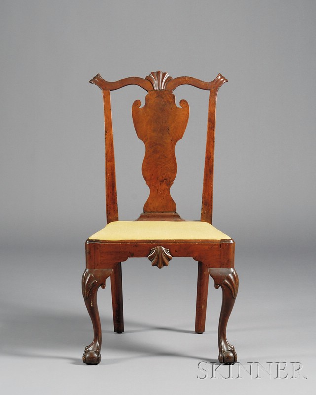 Appraisal: Chippendale Carved Walnut Side Chair Philadelphia c - the beaded