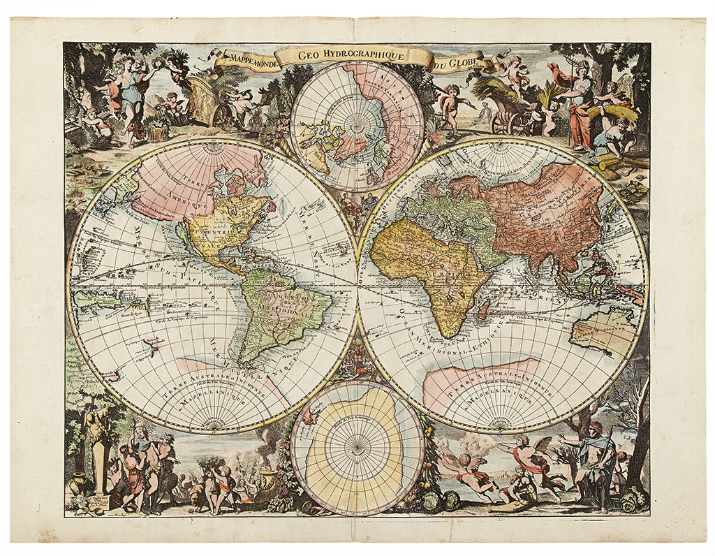 Appraisal: AN UNRECORDED STATE OF THIS WORLD MAP VALK GERARD Mappe-Monde