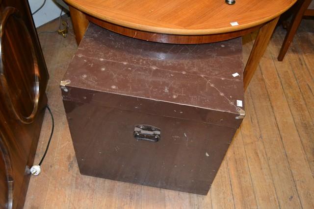 Appraisal: A LARGE INDUSTRIAL METAL TRUNK A LARGE INDUSTRIAL METAL TRUNK