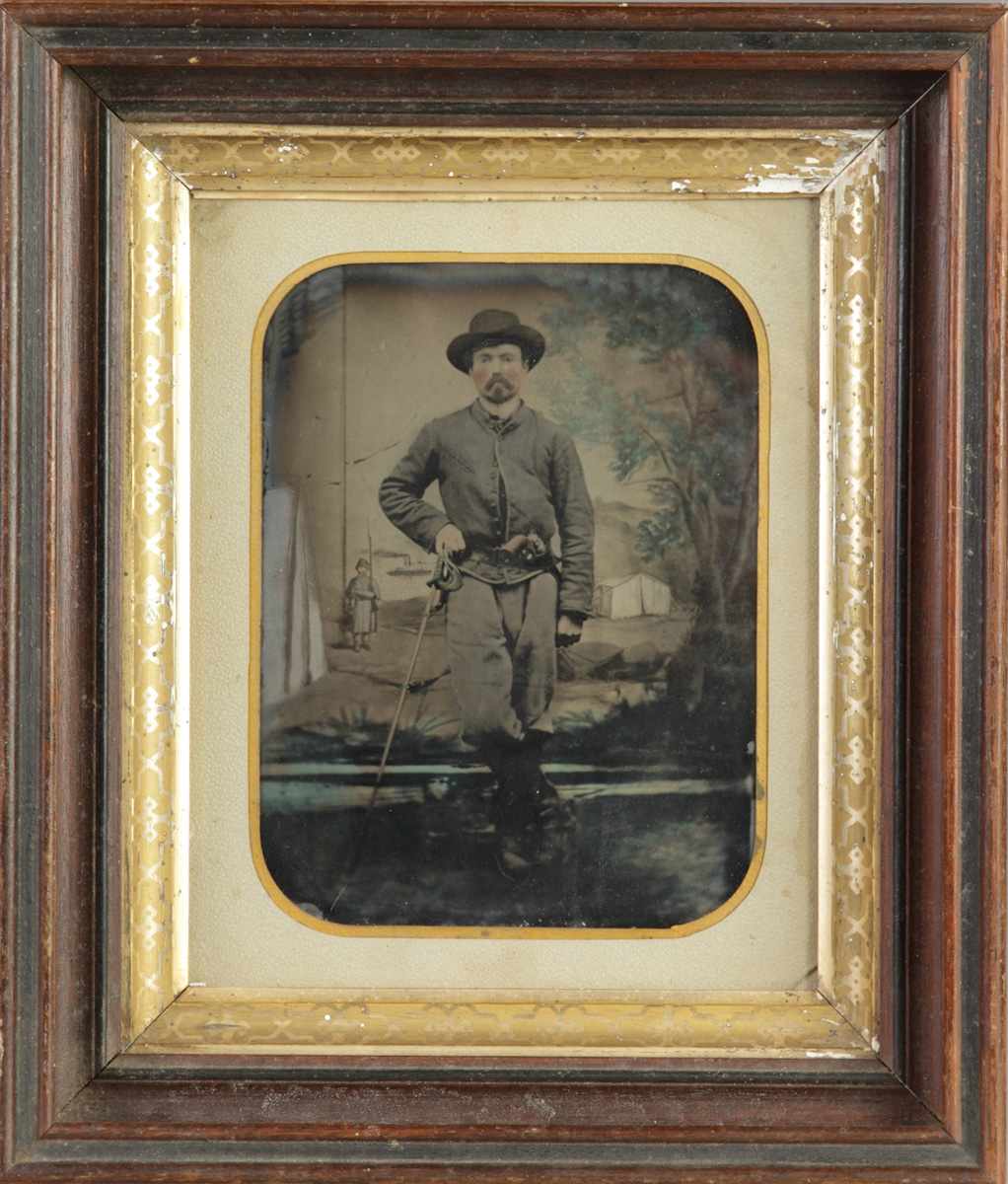 Appraisal: Full Plate Tin Type of a Union Cavalry Trooper Unidentified