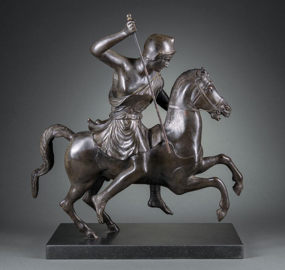 Appraisal: Bronze Figural Group of The Lion Fighter after Albert Wolff