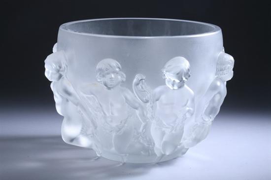 Appraisal: LALIQUE MOLDED AND FROSTED GLASS RONDE D'ENFANTS ET GUIRLANDES FEUILLAGES