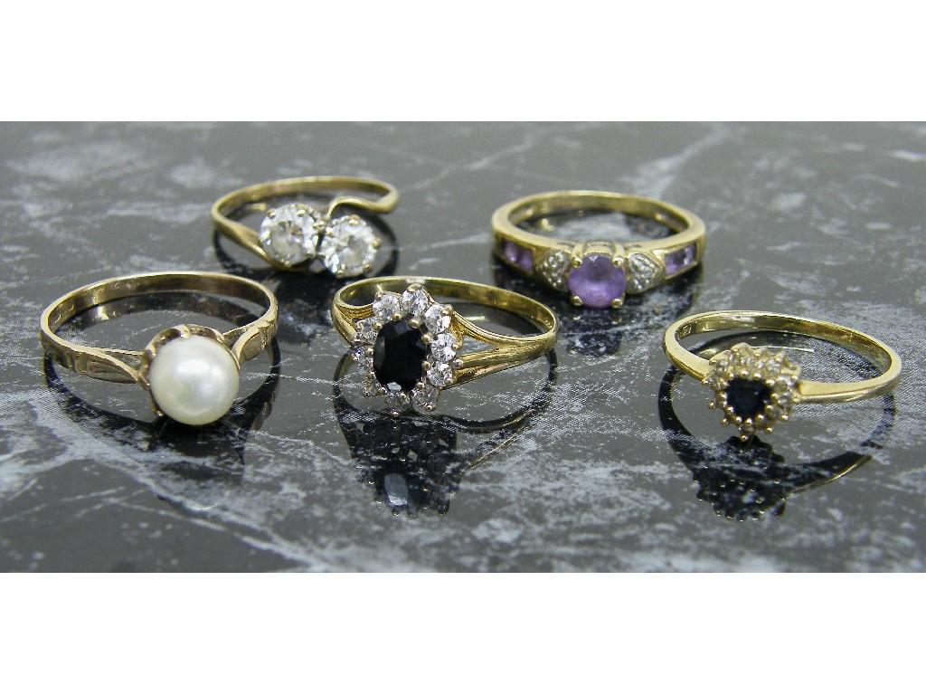 Appraisal: Five ct dress rings gm