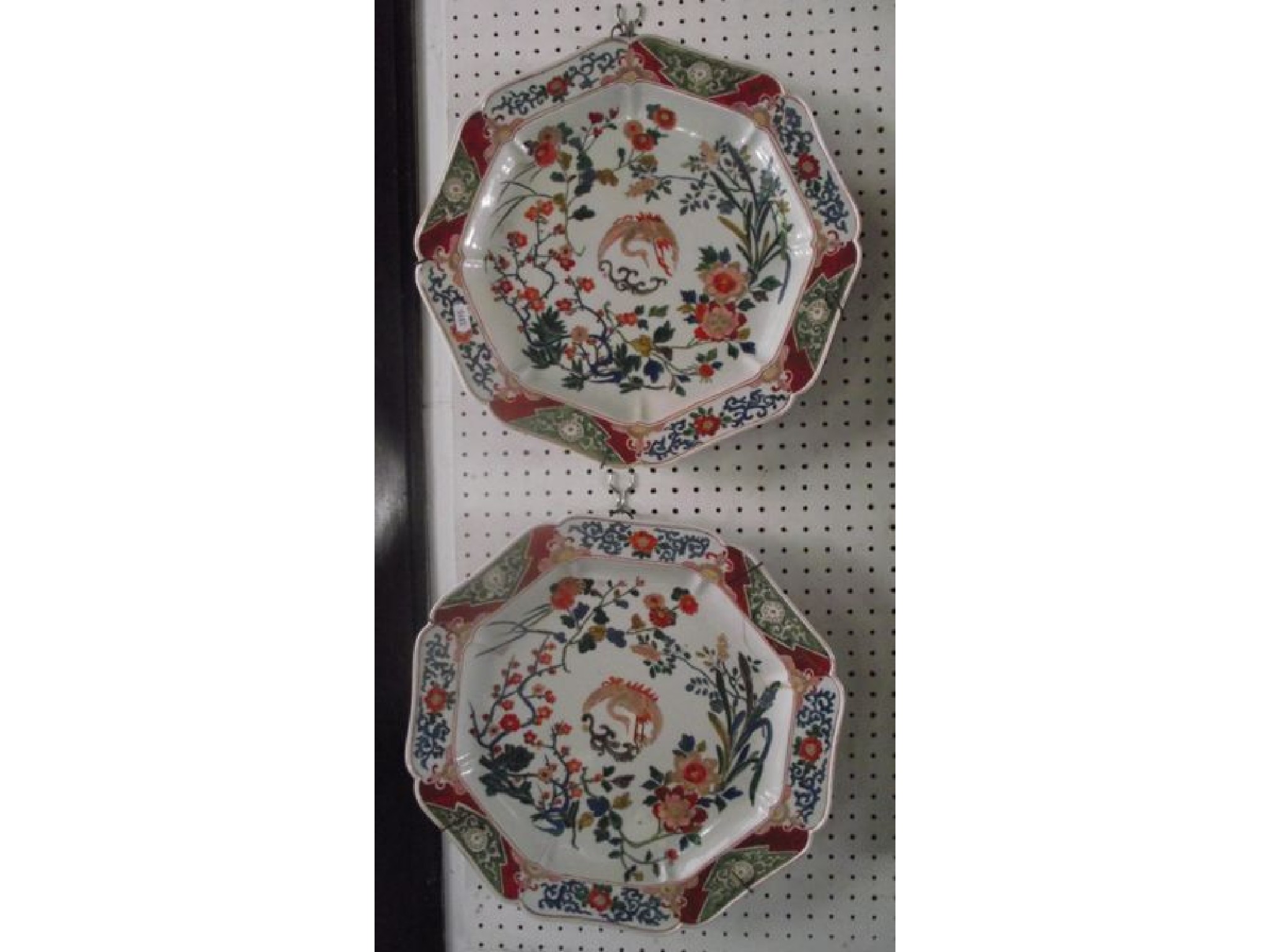 Appraisal: A pair of th Century oriental chargers of octagonal form