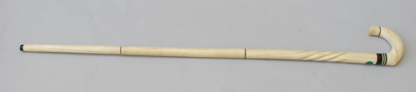 Appraisal: SCRIMSHAW WHALEBONE AND BALEEN CANE th CenturyLength