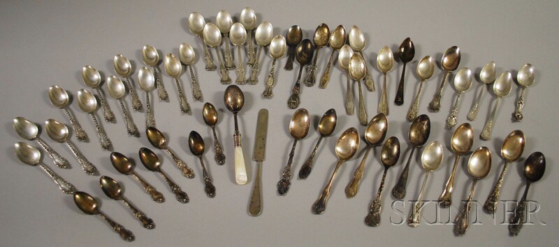 Appraisal: Approximately Fifty Mostly Sterling Silver Spoons including a set of