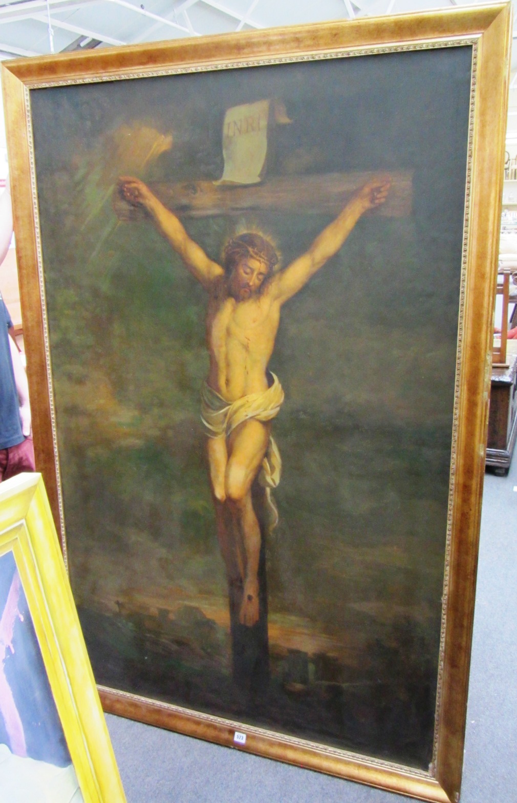 Appraisal: Attributed to Ambrosini Jerome fl - The Crucifixion oil on