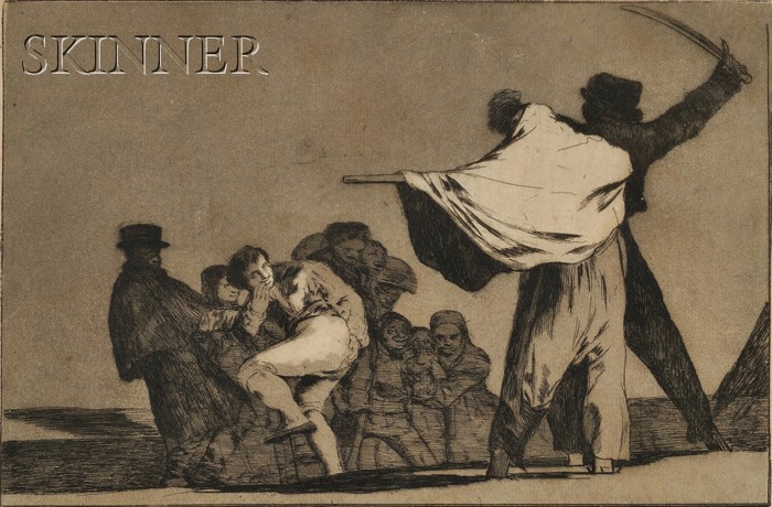 Appraisal: Francisco de Goya Spanish - Disparate Conodido Que Guerrero from