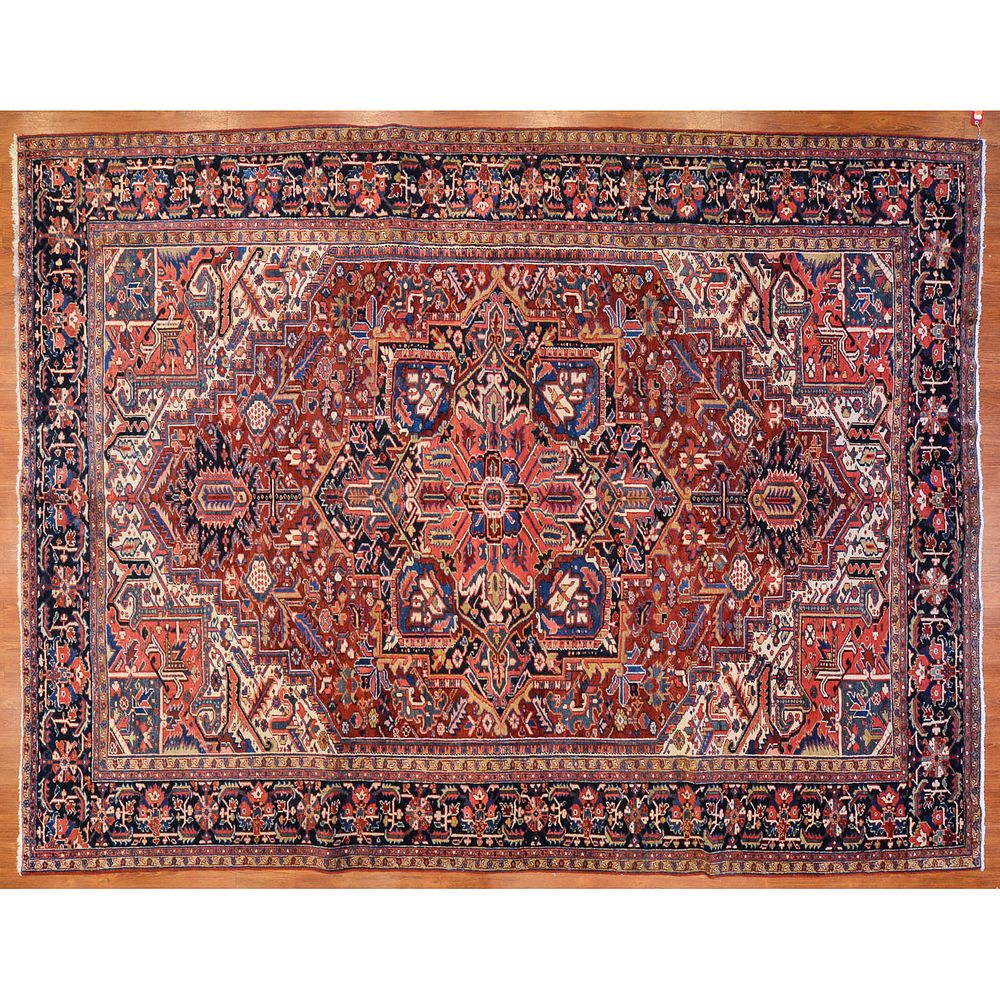 Appraisal: Semi-Antique Heriz Rug Persia x Second quarter- th century hand-knotted