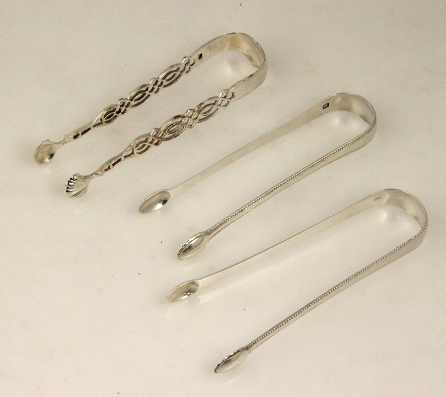 Appraisal: Three pairs of Georgian silver sugar nips