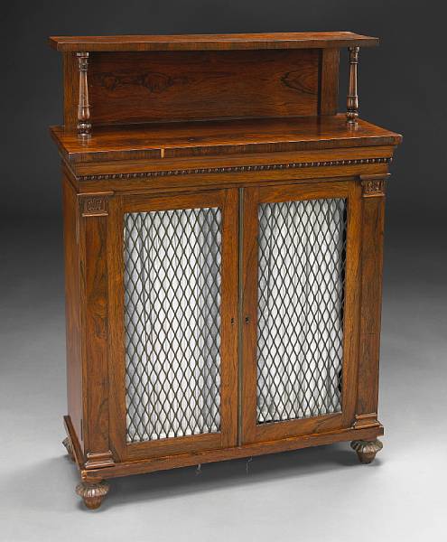 Appraisal: A Regency rosewood chiffonier first quarter th century The rectangular