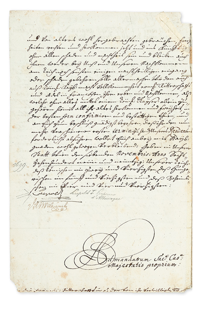 Appraisal: LEOPOLD I EMPEROR Letter Signed LeopoldI to the knights and