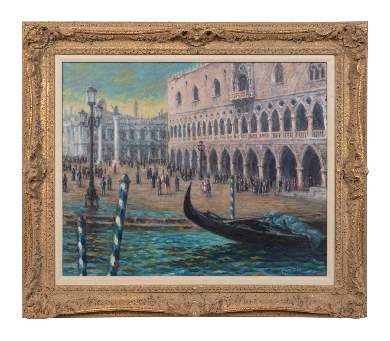 Appraisal: SURIN JUNG DOGE'S PALACE OIL ON CANVAS Surin Jung American