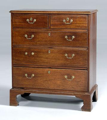 Appraisal: Chippendale mahogany chest of drawers dovetailed construction with pine secondary