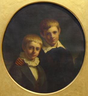 Appraisal: Painting Portrait of Richard Morris Hunt and Brother American School