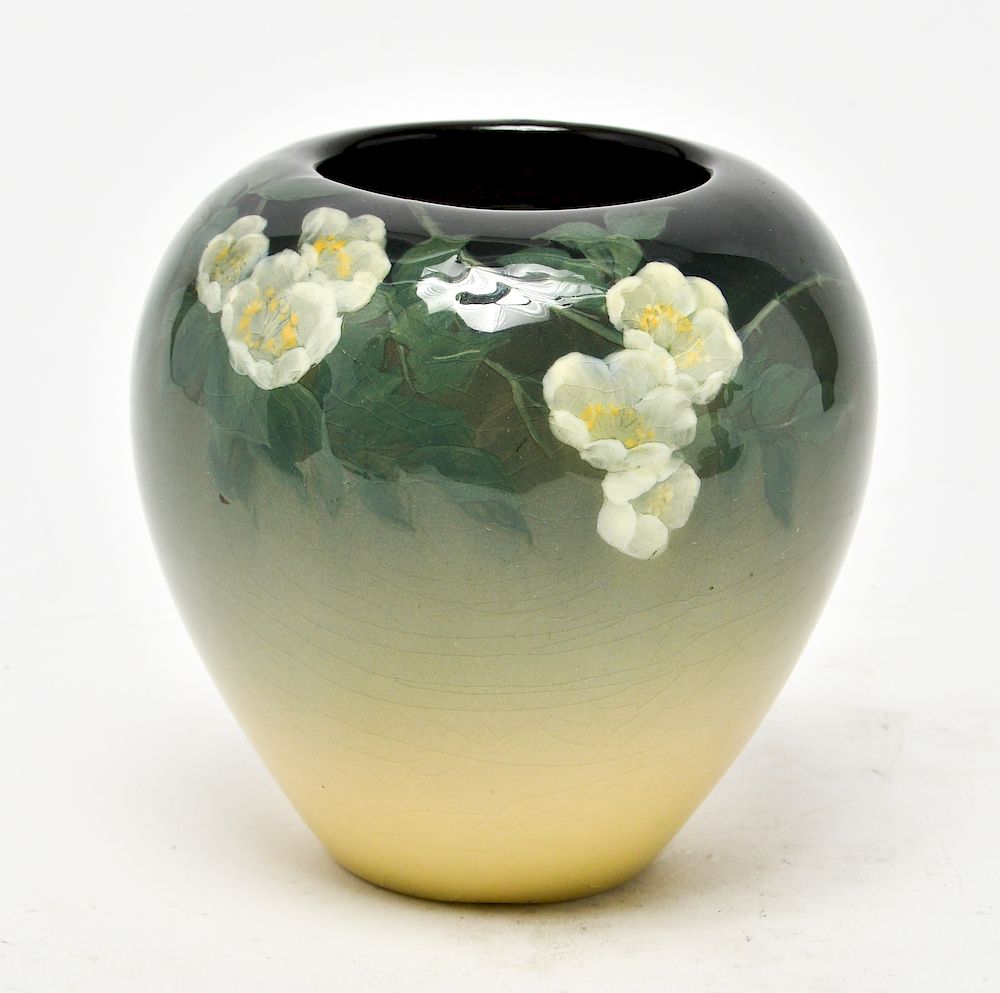 Appraisal: Rookwood Pottery Katherine Van Horne Iris Vase Rookwood Pottery Cincinnati