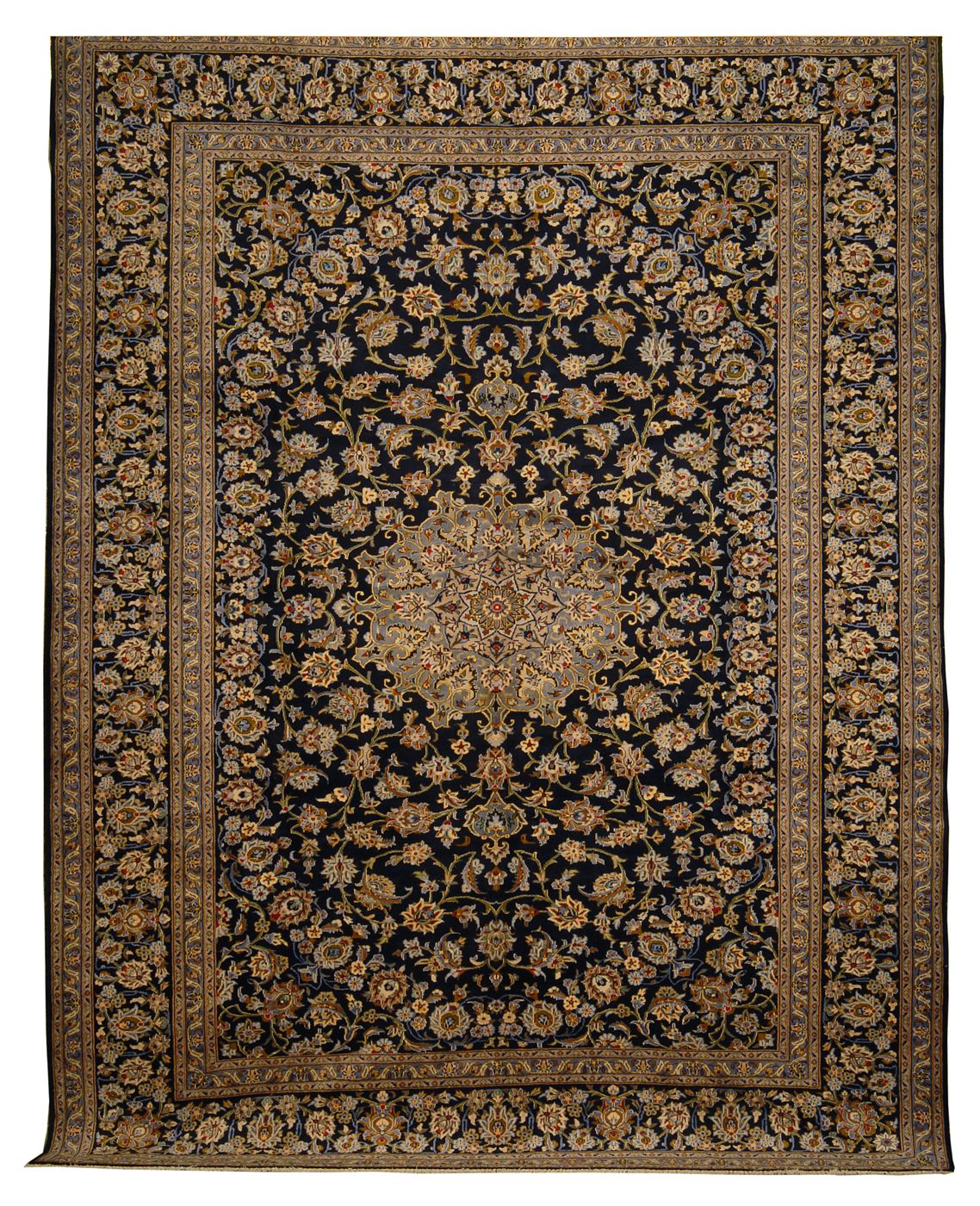 Appraisal: ORIENTAL RUG KESHAN ' x ' Light blue central medallion