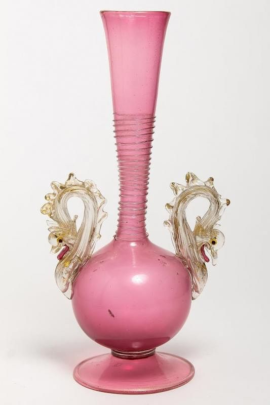 Appraisal: Salviati Pink Venetian Glass Vase Antique Antique Salviati glass vase