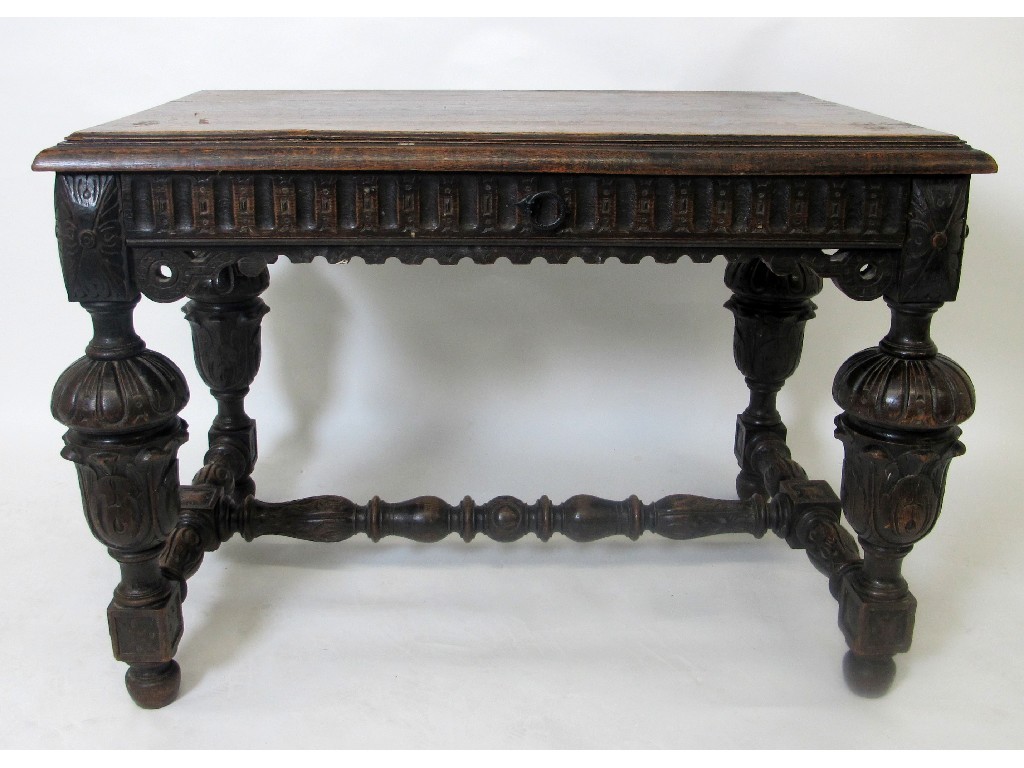 Appraisal: An th Century style carved centre table of rectangular form