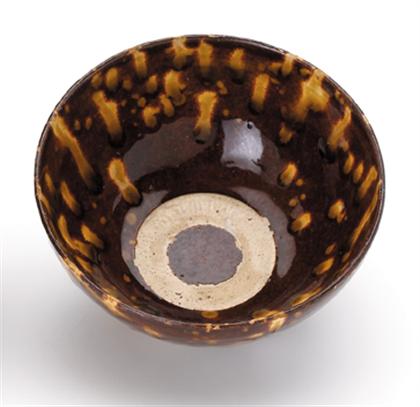 Appraisal: Chinese 'tortoiseshell' glazed bowl th century Of deep U-shape form