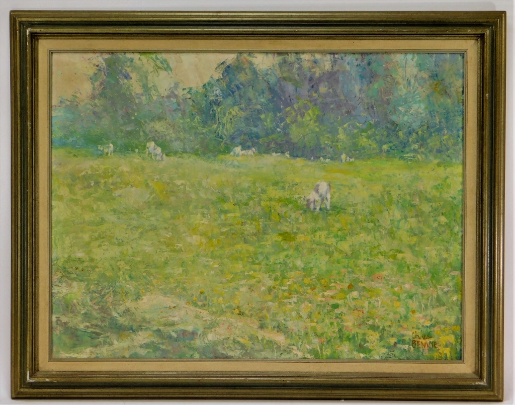 Appraisal: CHRIS BENVIE IMPRESSIONIST MEADOW O B PAINTING Rhode Island -