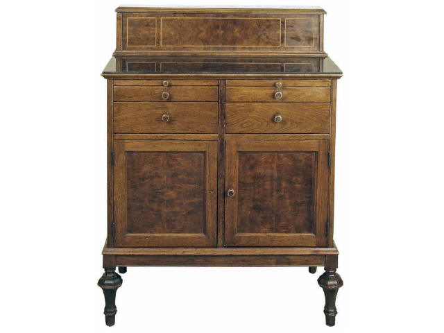 Appraisal: Terrific th century mahogany dentist cabinet in unusual small size