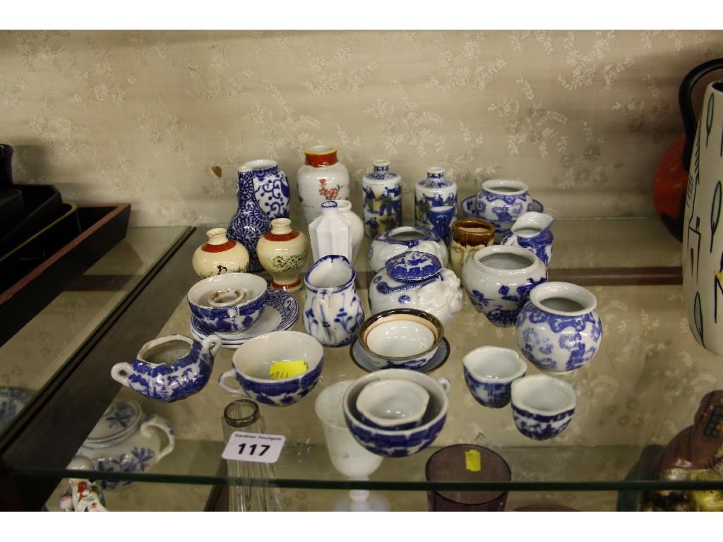 Appraisal: Quantity of small Oriental vessels to include vases bowls jugs