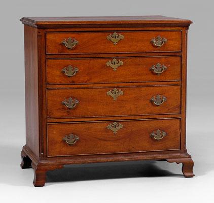 Appraisal: Pennsylvania Chippendale chest figured walnut with poplar and pine secondary