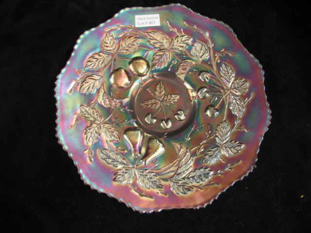 Appraisal: Carnival Glass Three Fruits Plate amethyst