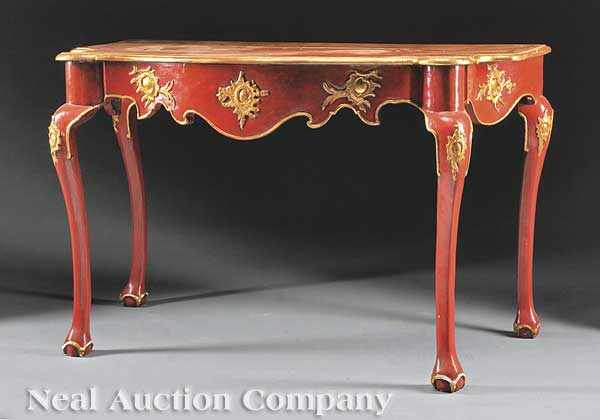 Appraisal: An Italian Painted and Parcel Gilt Console probably late th