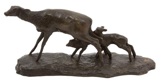 Appraisal: Sale Lot Ary Jean Leon Bitter - Three Deer bronze