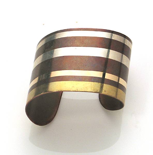 Appraisal: A mixed metal cuff bangle bracelet Tiffany amp Co circa