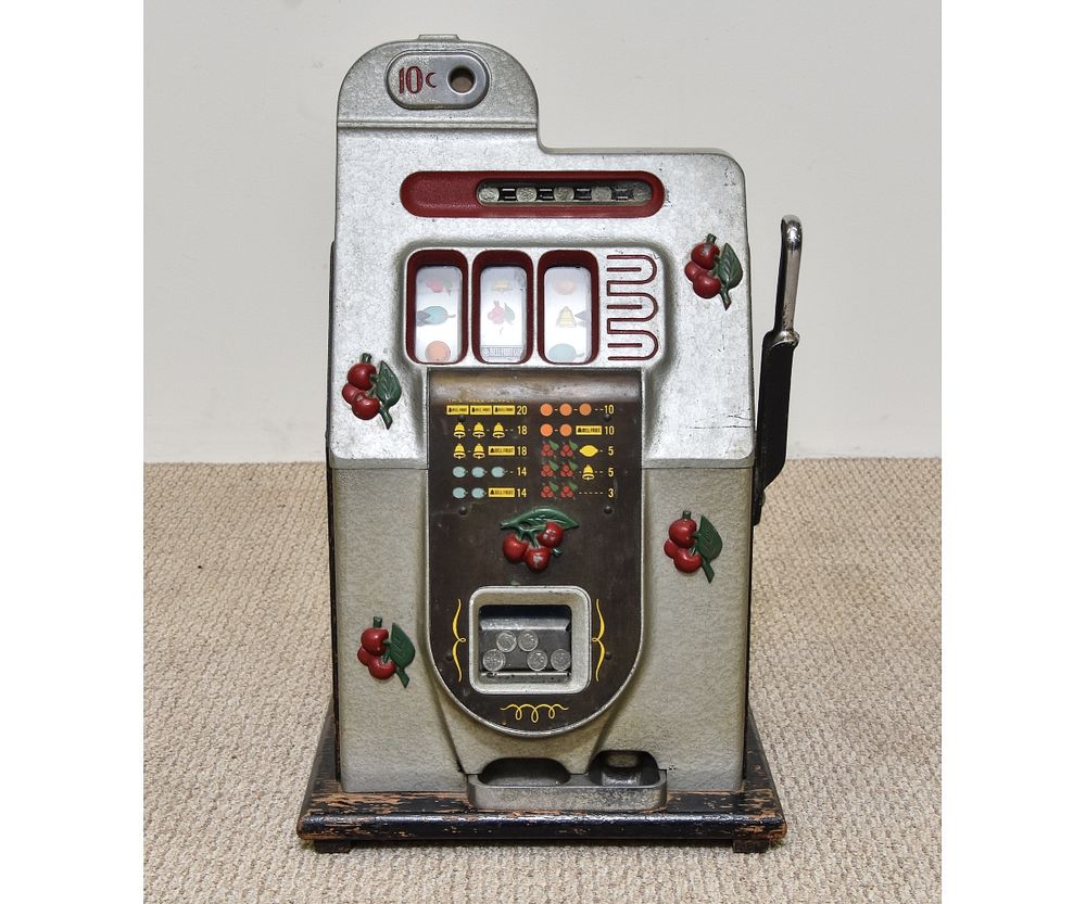 Appraisal: Vintage Mills Ten Cent Slot Machine Vintage Mills ten cent