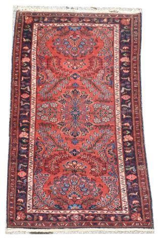 Appraisal: Hand-tied Persian rug freckling approx ' l ' w Provenance