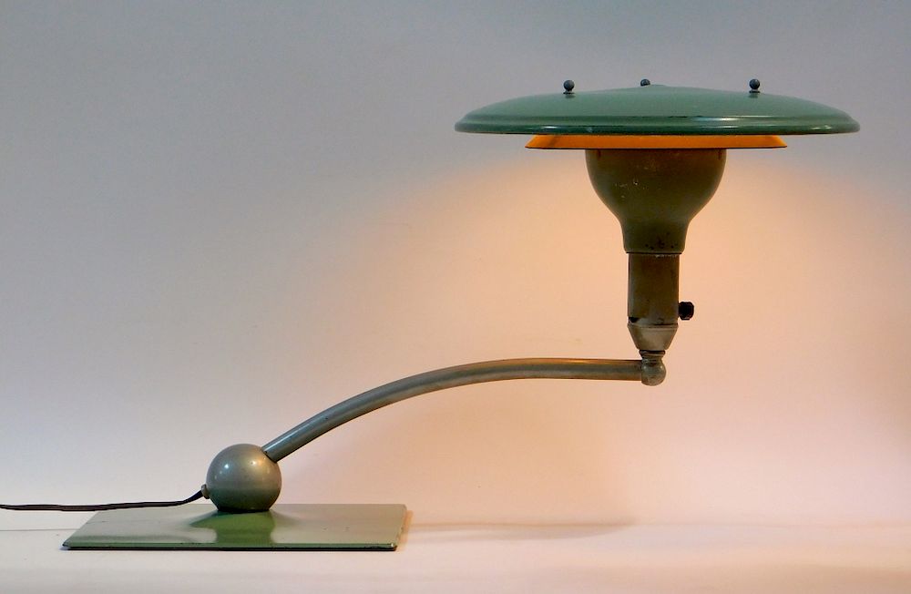 Appraisal: Sight Light Corp Aluminum Industrial Saucer Lamp Connecticut Circa Modernist