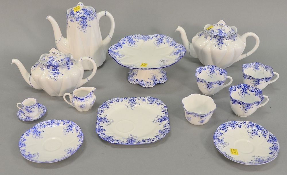 Appraisal: Two tray lot Shelley Dainty Blue partial tea set thirteen