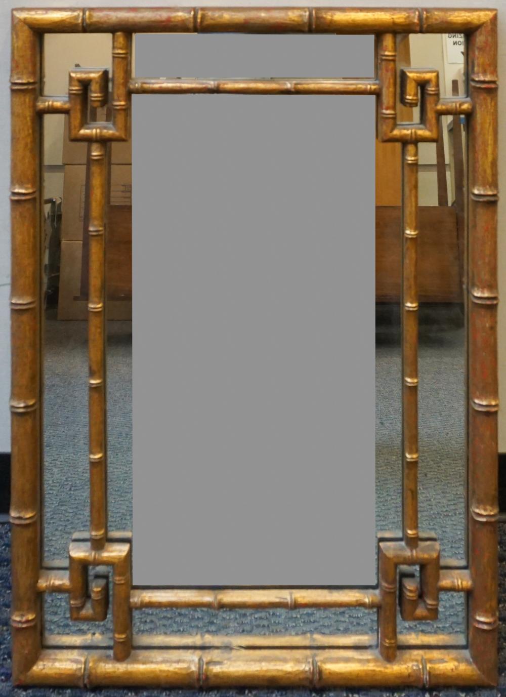 Appraisal: Chinese Style Faux Bamboo Frame Mirror x in x cm