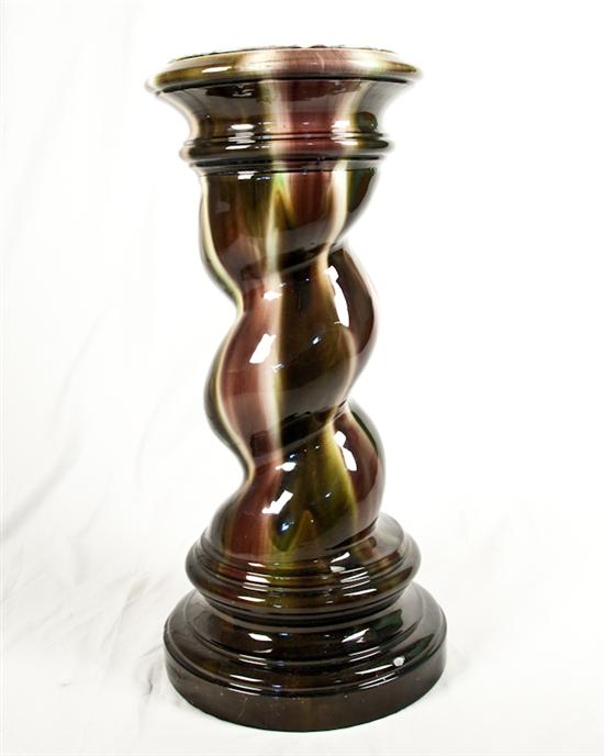 Appraisal: Monumental Art Pottery Pedestal with multicolored glaze Unsigned Minor chips