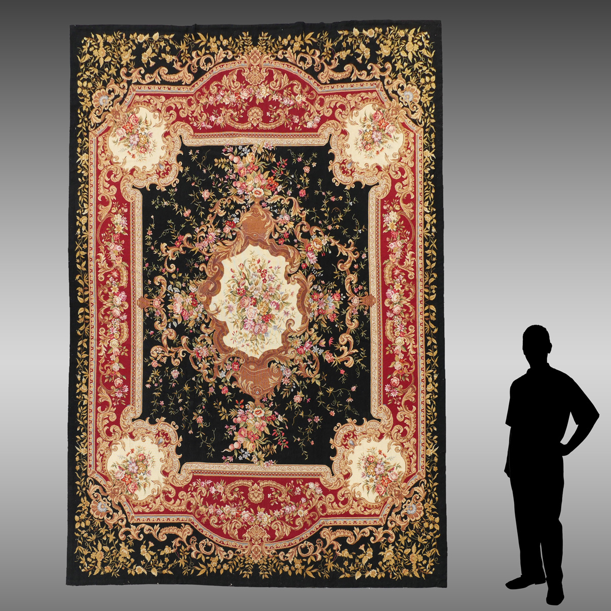 Appraisal: CHINESE FRENCH AUBUSSON DESIGN HAND MADE WOOL RUG ' ''