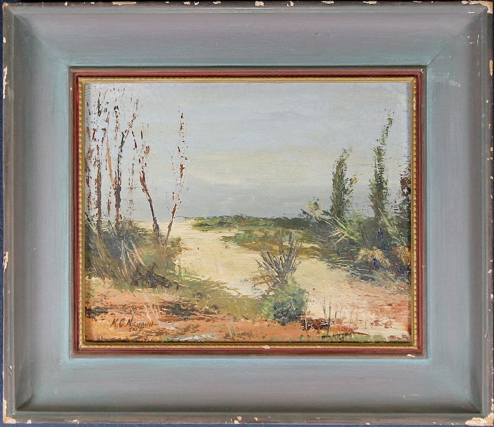 Appraisal: American School Signed Painting of Coastal Scene American School Signed