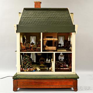 Appraisal: Victorian Carved and Painted Dollhouse and Dollhouse Accessories Estimate -