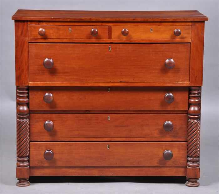 Appraisal: AMERICAN CLASSICAL CHERRY CHEST OF DRAWERS The rectangular top over