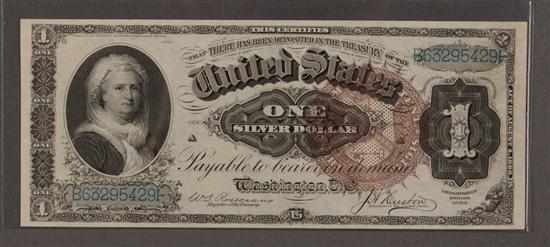 Appraisal: United States Silver Certificate Series of signed Rosecrans and Huston