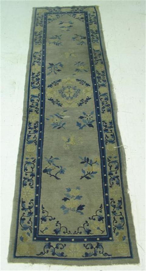 Appraisal: CHINESE NICHOLS STYLE BLUE AND GREY RUNNER