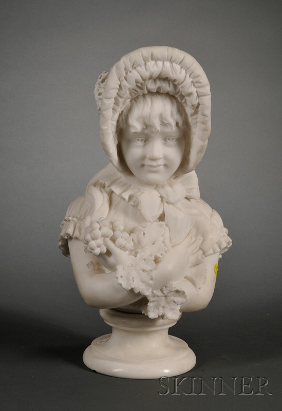 Appraisal: Cesare Lapini Italian fl Late th Century Carved Marble Bust